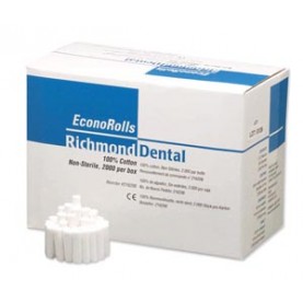 Richmond Dental 216206 Economy Cotton Roll, Medium 1½" x 3/8" Dia, Non-Sterile, 2000/bx