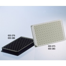 655086 Greiner-Bio CELLSTAR 96 Well Cell Culture Microplate, TC Treated, Flat Bottom, Black, Sterile, Includes Lid with Condensation Rings (8 Plates/Bag, 32 Plates/Case)