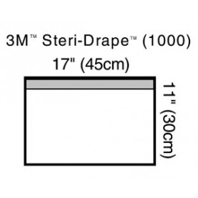 3M Health Care 1000 Towel Drape, Small, 17" x 11", Adhesive Strip & Clear Plastic, 10/bx, 4 bx/cs (Continental US+HI Only)