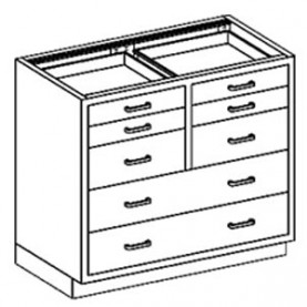 Blickman Industries 2013235002 Base Cabinet 35"W x 35 3/4"H x 22"D, (4) 1/8-1/2 Drawers, 35" Over  (DROP SHIP ONLY)