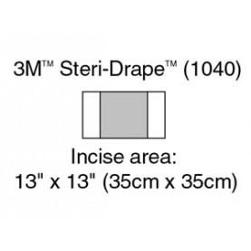 3M Health Care 1040 Incise Drape, Overall 23" x 13", Incise 13" x 13", 10/bx, 4 bx/cs (Continental US+HI Only)