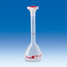 V677941 BrandTech Volumetric Flask, Polypropylene, Class B, Transparent, 10 mL, 0.08 mL ± Tolerance, Non-Graduated Graduations (Individually packaged)