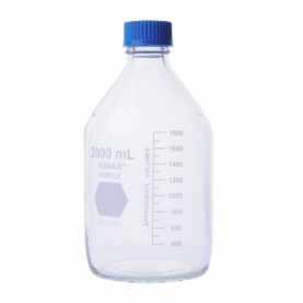 DWK Life Sciences 14395-500 Kimble Media Bottle GL45 with Blue Cap, 500 mL, Case of 10