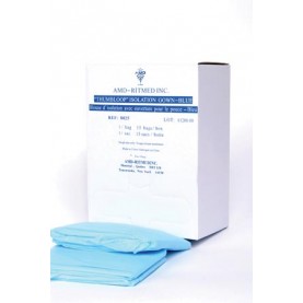 AMD-Medicom 8025 Impervious Gown, Regular, Blue Poly Thumb Loop, 15/bg, 5 bg/cs