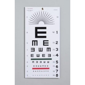 Dukal Corporation 3051 Illiterate Eye Test Chart, 20 ft, Non-Reflective Matte Finish, 22" x 11"
