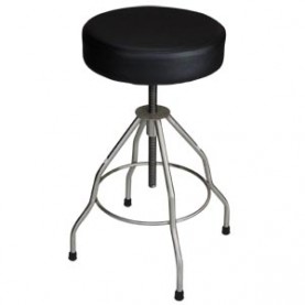 Blickman Industries 1027714025 Passaic Revolving Stool, 15" Diameter, Upholstered Seat, Black, (4) Leg Base (DROP SHIP ONLY)