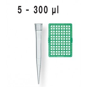 BrandTech 732310 5-300µL ULR Tips, 480 Tips, Racked