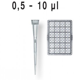 BrandTech 732724 0.5-10µL nano-cap BIO-CERT Tips, Filtered 960 Tips, Racked, Sterile