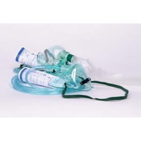 Amsino International, Inc. AS74010 Oxygen Mask, Adult, Standard, Medium Concentration with 7 ft Tubing, 50/cs