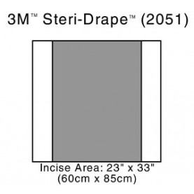 3M Health Care 2051 Incise Drape, Overall 35" x 33", Incise 23" x 33", 10/bx, 4 bx/cs (Continental US+HI Only)