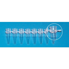 BrandTech 781320 0.2 mL PCR 8-Tube Strip, Clear