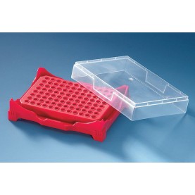 BrandTech 781362 PCR Box / Rack, Fits 0.2mL Single, 8 and 12-strip PCR Tubes, Assorted Colors