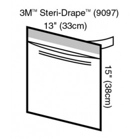 3M Health Care 9097 Steri-Drape Instrument Pouch, 13" x 15", Large, Clear Plastic, 100/bx, 2 bx/cs (Continental US+HI Only)