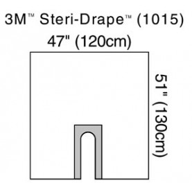 3M Health Care 1015 U-Drape, 47" x 51", U-Slot Aperture with Adhesive, Clear Plastic, 10/bx, 4 bx/cs (Continental US+HI Only)