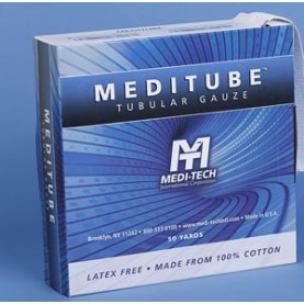 Medi-Tech International Corp MTTG320 MediTube Cotton Tube Gauze, 50yds, Large Fingers, Toes, Size 2, Flat Width 1"