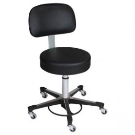 Blickman Industries 1041206025 Deluxe Foot Operated Pneumatic Exam Stool, Black, (5) Leg, Aluminum Base (DROP SHIP ONLY)