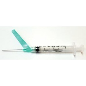 Exel Corporation 27107 Safety Syringe (3 mL) w/ Safety Needle (21G x 1½"), 50/bx, 8 bx/cs