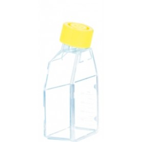 83.3912.300 Sarstedt Tissue Culture Flask, Hydrophilic, Sterile, 125 cm², Yellow Plug Seal Cap (Case of 40)