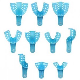 Dukal Corporation UTA-7211 BLU-TRAY Impression Trays, Perforated, Large Upper #1, 12/bg
