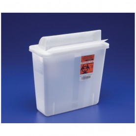 Sharps Container, Always-Open Lid, 5 Qt, Clear, 11"H x 4¾"D x 10¾"W, 20/cs (Continental US Only)