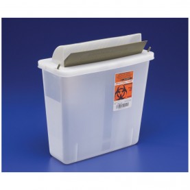 Sharps Container, Clear, Mailbox-Style Lid, 5 Qt, 11"H x 4¾"D x 10¾"W, 20/cs (25 cs/plt) (Continental US Only)