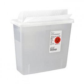 Sharps Container, Always-Open Lid, 12 Qt, Clear, 16¼"H x 6"D x 13¾"W, 10/cs (18 cs/plt) (Continental US Only)