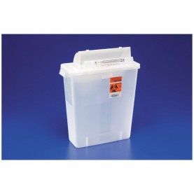 IN-ROOM Sharps Container, 12 Qt, Clear, SHARPSTAR Lid & Counter-Balanced Door, 16"H x 6"D x 13¾"W, 10/cs (18 cs/plt) (Continental US Only)