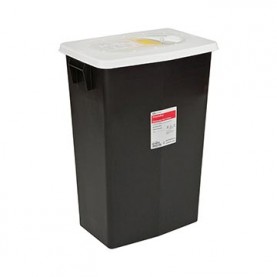 Universal Pharmaceutical Waste Container, Slide Lid, Black, 8 Gallon, 10/cs (Continental US Only)