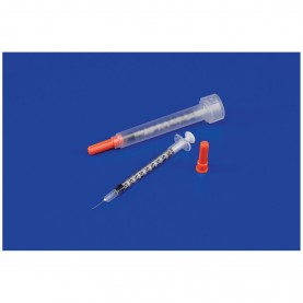 Insulin Syringe, Needle, 1mL, Regular Tip, 100/bx, 5 bx/cs (Continental US Only)