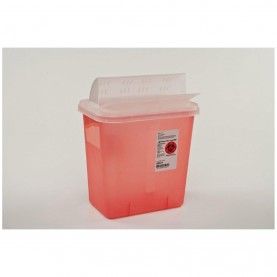 Sharps Container, 2 Gal, Transparent Red, Clear Lid, 12¾"H x 7¼5"D x 10½"W, 20/cs (Continental US Only)