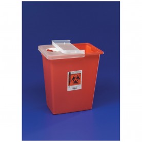 Container, 8 Gal Red, Hinged lid, 10/cs (18 cs/plt) (Continental US Only)