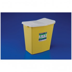 Sharps Container, 2 Gal, Yellow, Hinged Lid, 10"H x 7¼"D x 5"W, 20/cs (Continental US Only)