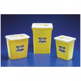 Sharps Container, 8 Gal, Yellow, Sliding Lid, 6" Round Opening, 17¾"H x 11"D x 15½"W, 10/cs (Continental US Only)