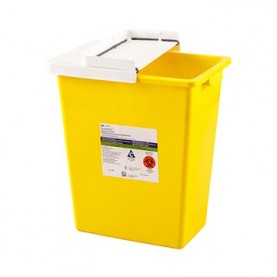CARDINAL HEALTH MED PROD+SER 8985 SHARPS CHEMO CONTAINER YELLOW  W/HINGED LID  8GAL EACHES