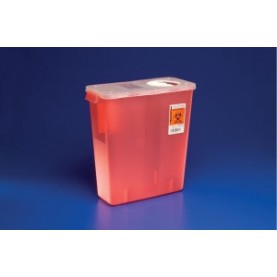 Multi-Purpose Red Container, 2 Gal, Clear, Hinged Lid, 10"H x 7¼"D x 10½"W, 20/cs (28 cs/plt) (Continental US Only)