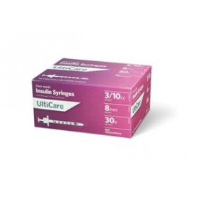 UltiMed, Inc. 9339 Insulin Syringe, 3/10cc, 30G x 5/16", 100/bx