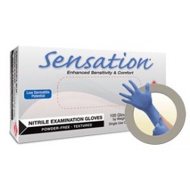 Ansell N733 Exam Gloves, PF Nitrile, Textured Fingers, Blue, Large, 100/bx, 10 bx/cs (50 cs/plt) (US Only)