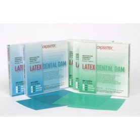 Crosstex International 19102 Dental Dam, Thin, Blue, 5" x 5", Unflavored, 52 sheets/bx