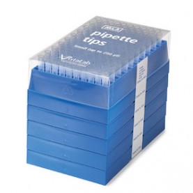 VistaLab 250 µL Pipette Tips, Clear, Racked 1000 Tips