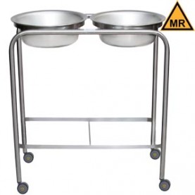 Blickman Industries 0727808166 Snyder Double Basin Solution Stand w/Basin, H-Brace (DROP SHIP ONLY)