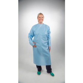 TIDI Products, LLC 8576A Protective Gown, 80" x 45", Over-the-Head, Poly, AAMI Level 2, 75/cs