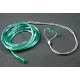 Amsino International, Inc. AS75080 Nasal Oxygen Cannula, Adult, Curved Non-Flared Tip with 84" Tubing (Over-the-ear Style), 50/cs (60 cs/plt)