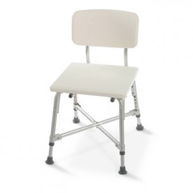 Heavy Duty Shower Chair with Back, Adjustable, Aluminum, 16.5" - 20.5", 550 lb Weight Capacity, 1/bx, 2 bx/cs (Continental US Only)