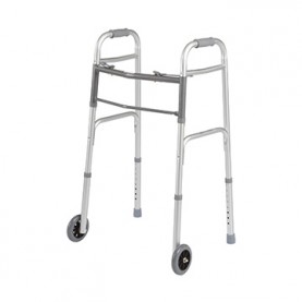 Aluminum Walker, Dual Release Folding, 5" Single Front Wheels, Junior, 25"-32", 300 lb, 2/cs (Continental US Only)