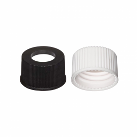 WHEATON® Polypropylene Open Top Screw Cap, 13-425, Black, Bonded PTFE Silicone, Case of 250