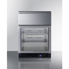 Accucold SCR615TD 24" Wide Built-In Commercial Beverage Refrigerator With Top Drawer