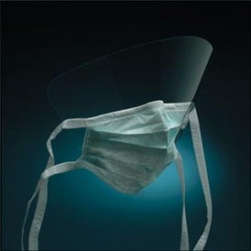 3M Health Care 1818FS Tie-On Surgical Mask, w/ Face Shield, 50/bx, 4 bx/cs (Continental US+HI Only)