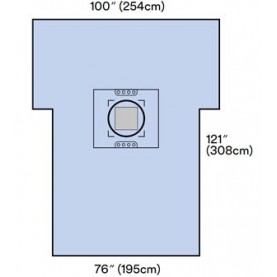 3M Health Care 7965 Cesarean-Section Sheet with Incise Pouch, 77" x 122", 5/cs (Continental US+HI Only)