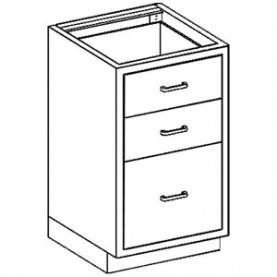 Blickman Industries 2012724000 Base Cabinet 24 1/8"W x 32 3/4"H x 22"D, (2) 1/4-1/2 47" Drawers, Over (1) 1/2-1/2 47" (DROP SHIP ONLY)