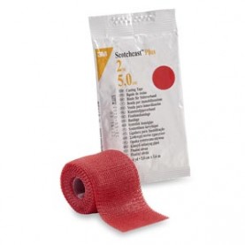 3M Health Care 82002R Plus Casting Tape, 2" x 4 yds, Red, 10/cs (Continental US+HI Only)